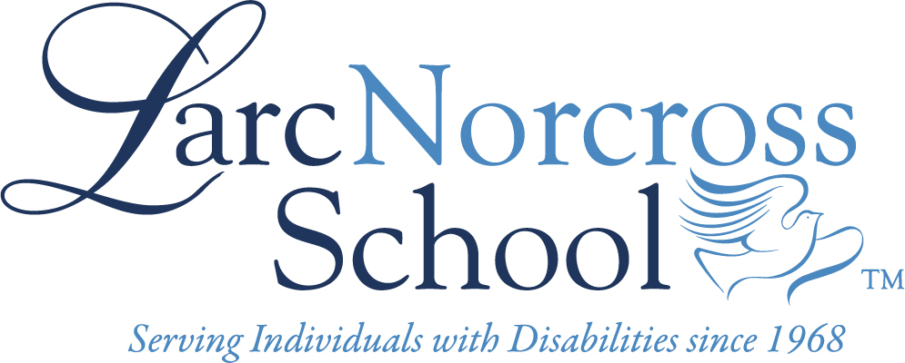 The Larc Norcross School Logo wTag-PMS 534 PMS 279 Two Color The Larc Norcross School Logo