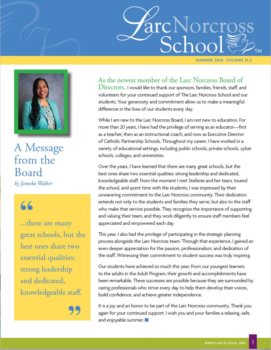 The Larc Norcross School Newsletter Summer 2026